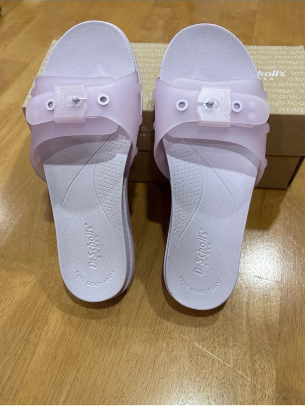 Dr. Scholl's Pastel Pink Adjustable Jelly Slide Sandals
